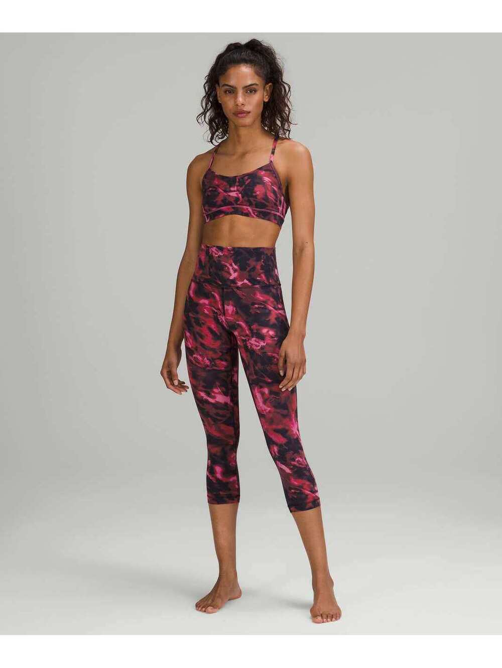 Lululemon Align High-Rise Crop Leggings Womens 4 Intensity Pink Blossom Multi